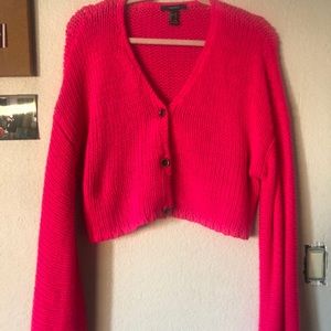 HOT PINK KNIT CROP TOP
